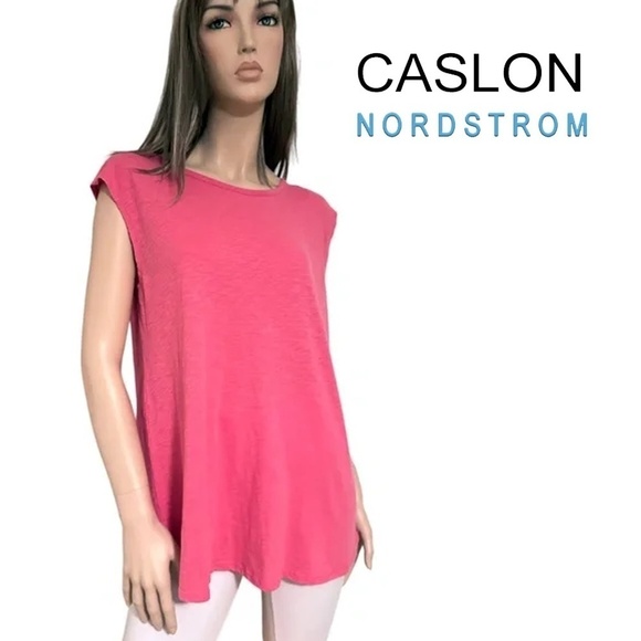 Caslon Top Tank Shirt Tunic Sustainable 100% Cotton Keyhole Bow Tie Back NWOT - Picture 10 of 12